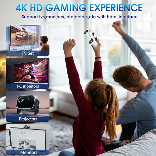 Miniatura 6 de 2025New Wireless Retro Game Console,40000+Games and 23 EmulatorsPlug and Play 4K HD HDMI TV Game Stickwith Dual 2.4G Wireless Controllers(128G) White