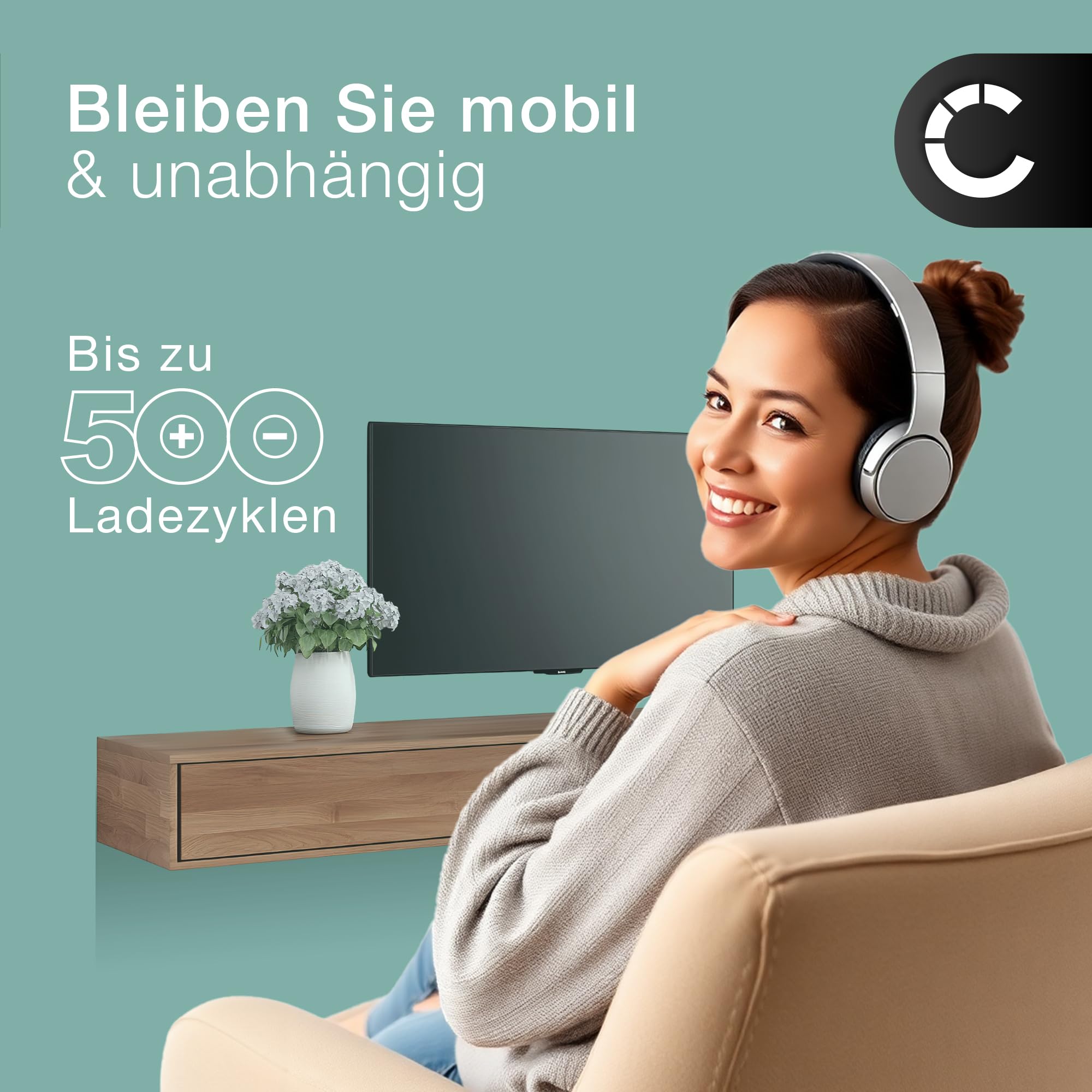 CELLONIC 2X Akku für Headset Kompatibel mit Sennheiser RI 840 (Set 840 TV), RR 4200, RI 830 (Set 830 TV), BA 300 - (150mAh, 3.7V)