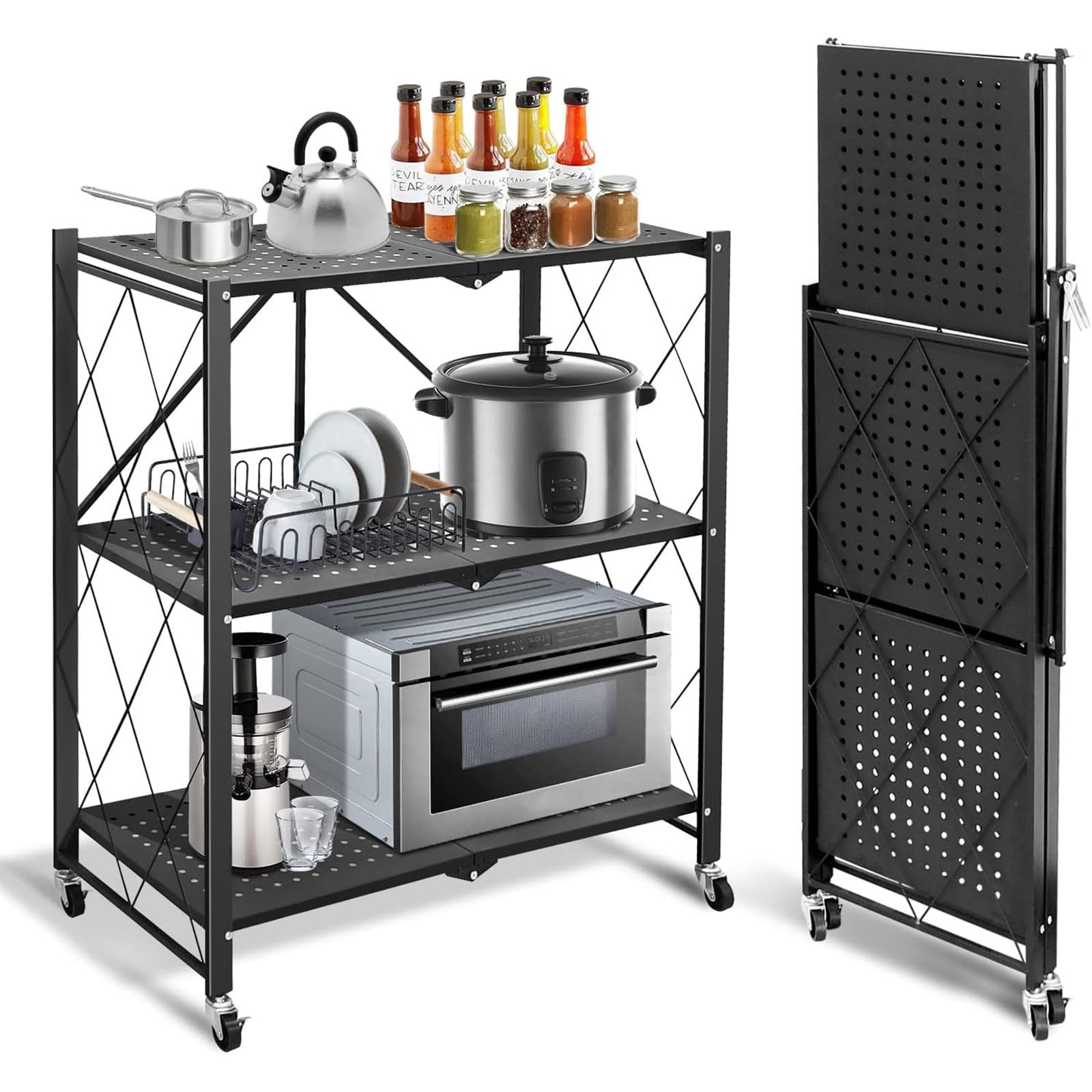 Amazon.com: AOMINOHOMA Folding Shelf Foldable Shelves with