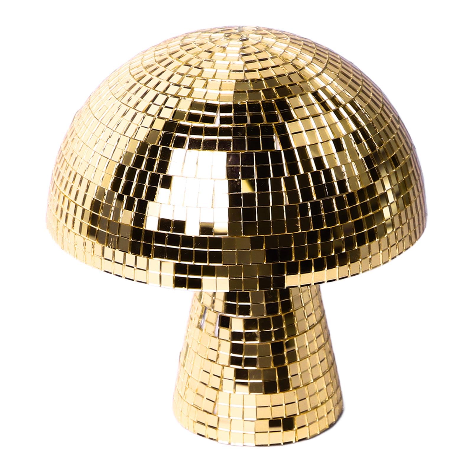 Mushroom Disco Ball Dazzling Visual Effects, Premium Plastic, Colorful Reflections Ideal for Parties, Weddings (Gold)