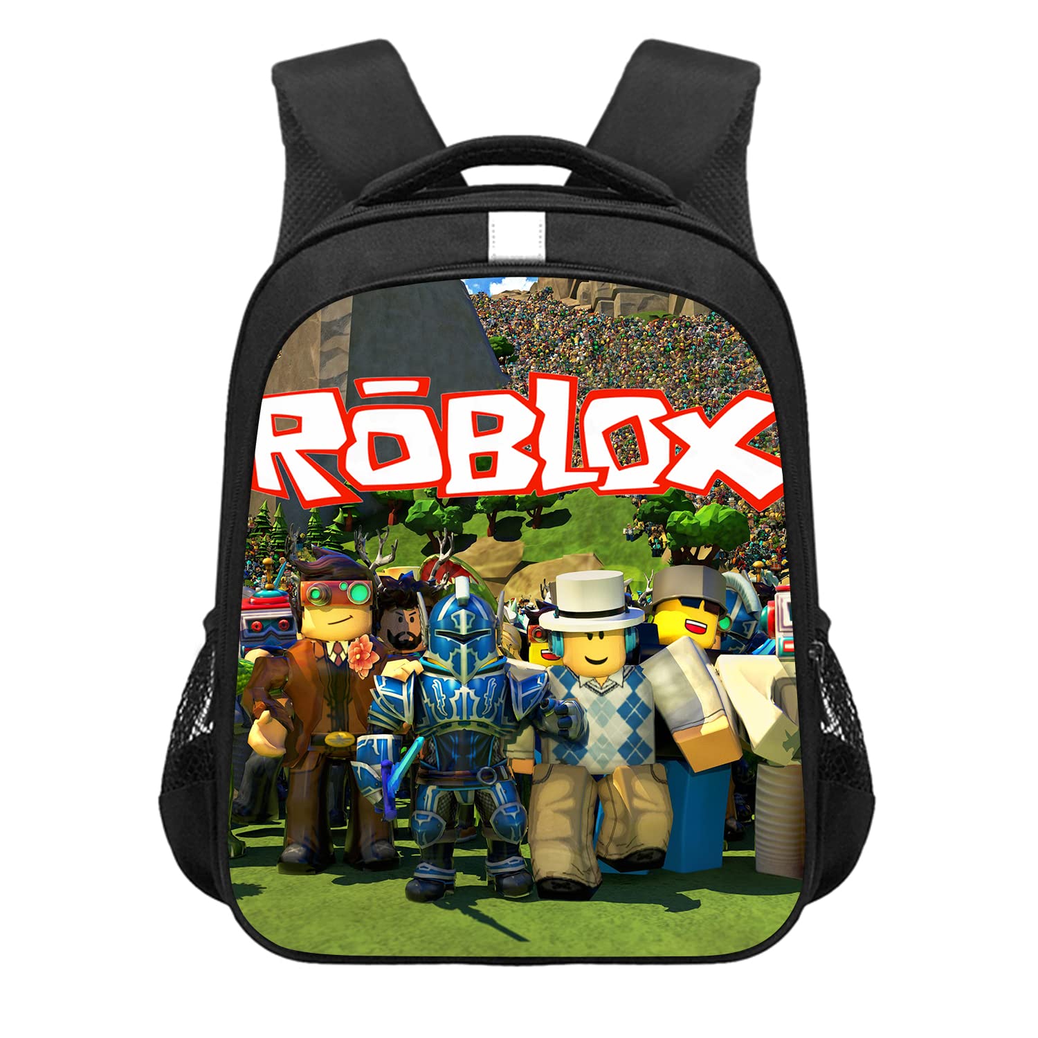 Bonamana Roblox 3D Printed Children's School Backpack for Kids 14 Inch High Capacity Travel Rucksacks Book Bags Kids School Bag Back Pack
