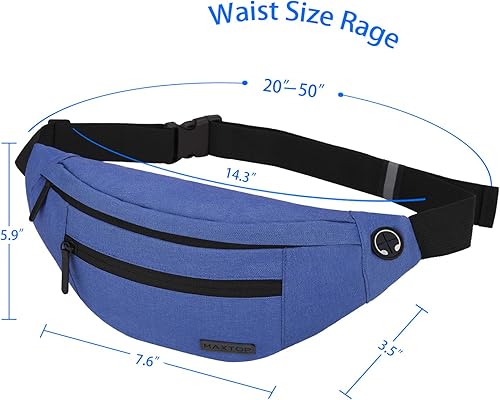 Miniatura 364 de MAXTOP - Cangurera cruzada grande con 4 bolsillos con cremallera, ideal para eventos deportivos, festivales, entrenamiento, viajes, correr y uso