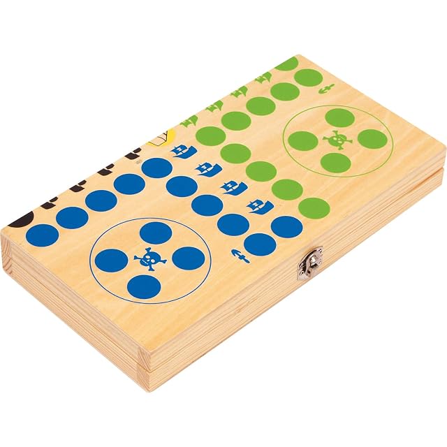 Foto 2 de 6 de Ludo Isla Pirata de Madera Natural FSC® 100% certificada, tableros de Juego Plegables de Diferentes tamaños