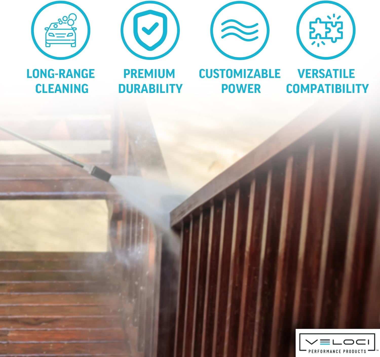 Veloci Performance AJH Soft Wash Nozzle Stainless Steel, Compatible with Downstream Units, Adjustable Pressure Washer Tips, 3 to 7 GPM Commercial Grade