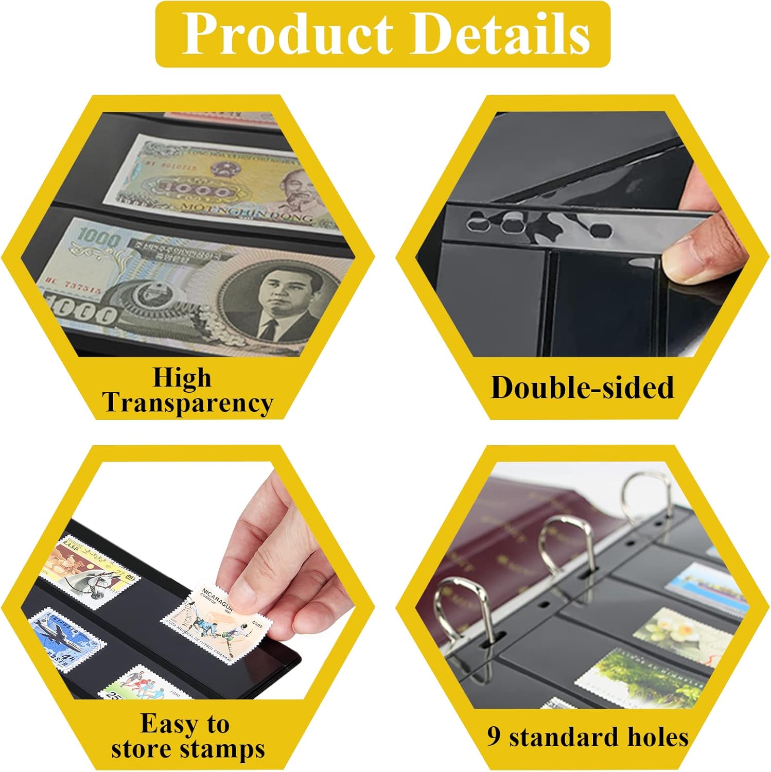 9 Sizes Stamp Pages - 30 Sheets Stamp Album Sleeves, Collecting Albums Holder