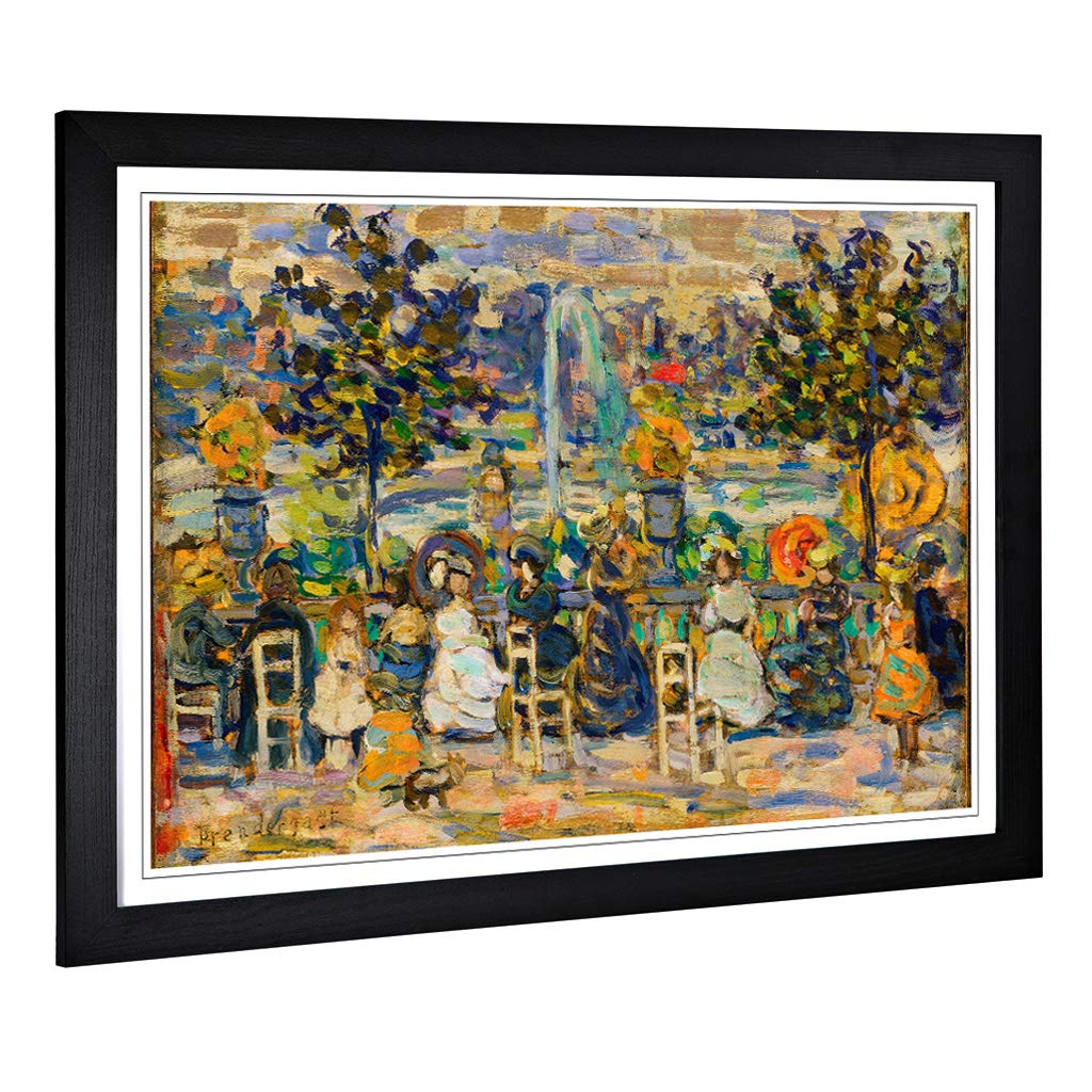 Big Box Art Framed Print of Maurice Pendergrast in Luxembourg Gardens Design | Wall Art Picture | Home Decor for Kitchen, Living Room, Bedroom, Hallway, Black, A2 / 24.5x18 Inch / 62x45cm