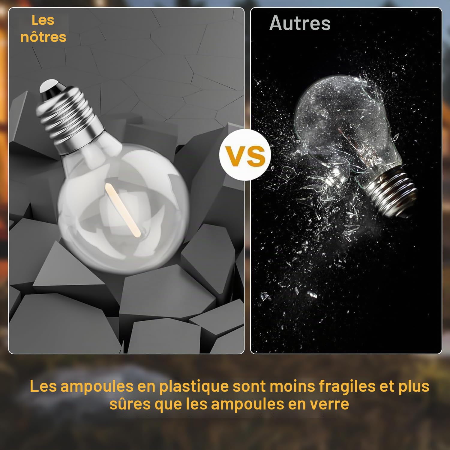 Guirlande Lumineuse Exterieure 61M avec 100+4 Ampoules Imperméable | 200FT Guirlande Guinguette Exterieur LED IP45 Étanche G40 Lumiere Exterieur pour Jardin,Mariage,Fête de Famille,Balcon