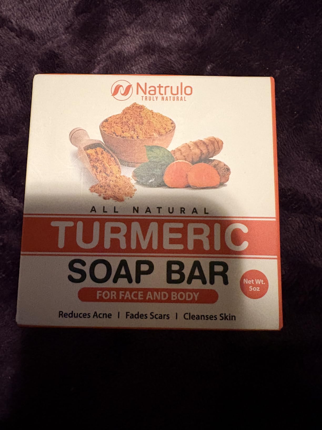 Natrulo Natural Turmeric Soap Bar for Face & Body – Turmeric Skin Brightening Soap for Dark Spots, Uneven Skin Tone & Underarms – Exfoliating Face Wash Helps Improve Breakouts, & Cleanses Skin – 5oz Bath Bar