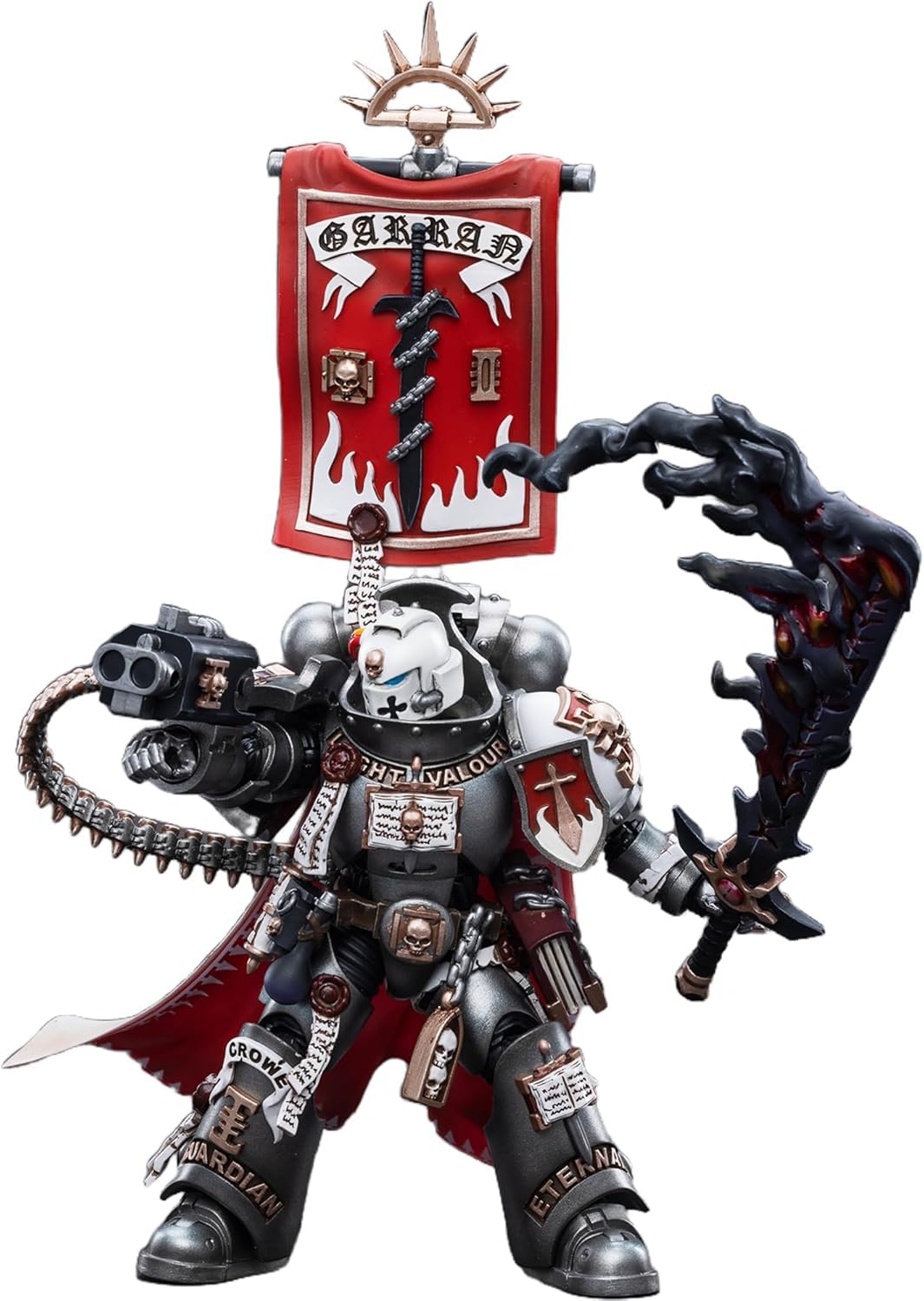 JOYTOY Grey Knights Warhammer 40k 1/18 figurka szare rycerze kasztelan crowe 12,7 cm prezenty kolekcjonerskie, zabawki dla dzieci w wieku 15+ i dorosłych przedsprzedaż
