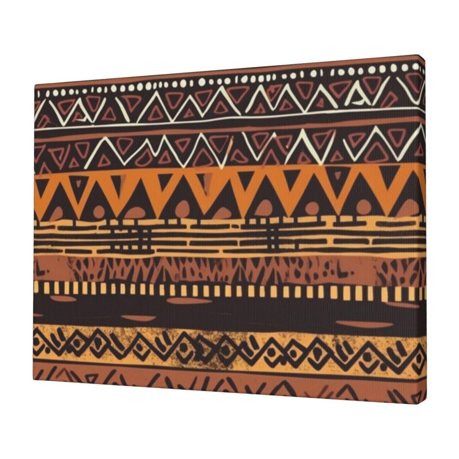 KLOPH African Mud Cloth Tribal Canvas Wall Art for Living Room 12"x16" Modern Artwork Painting for Bathroom Hanging Canvas Prints Aesthetic Wallart for Bedroom Kitchen Office Wall Decor