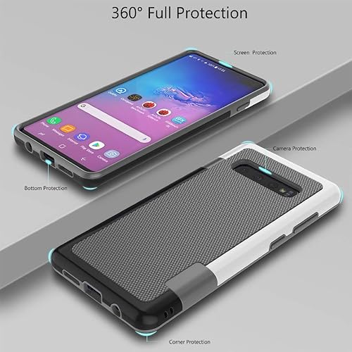 Miniatura 6 de Jeylly Funda para Galaxy S10 Plus, para Samsung S10+, ultra delgada de una pieza de 3 colores de impacto antideslizante resistente TPU suave