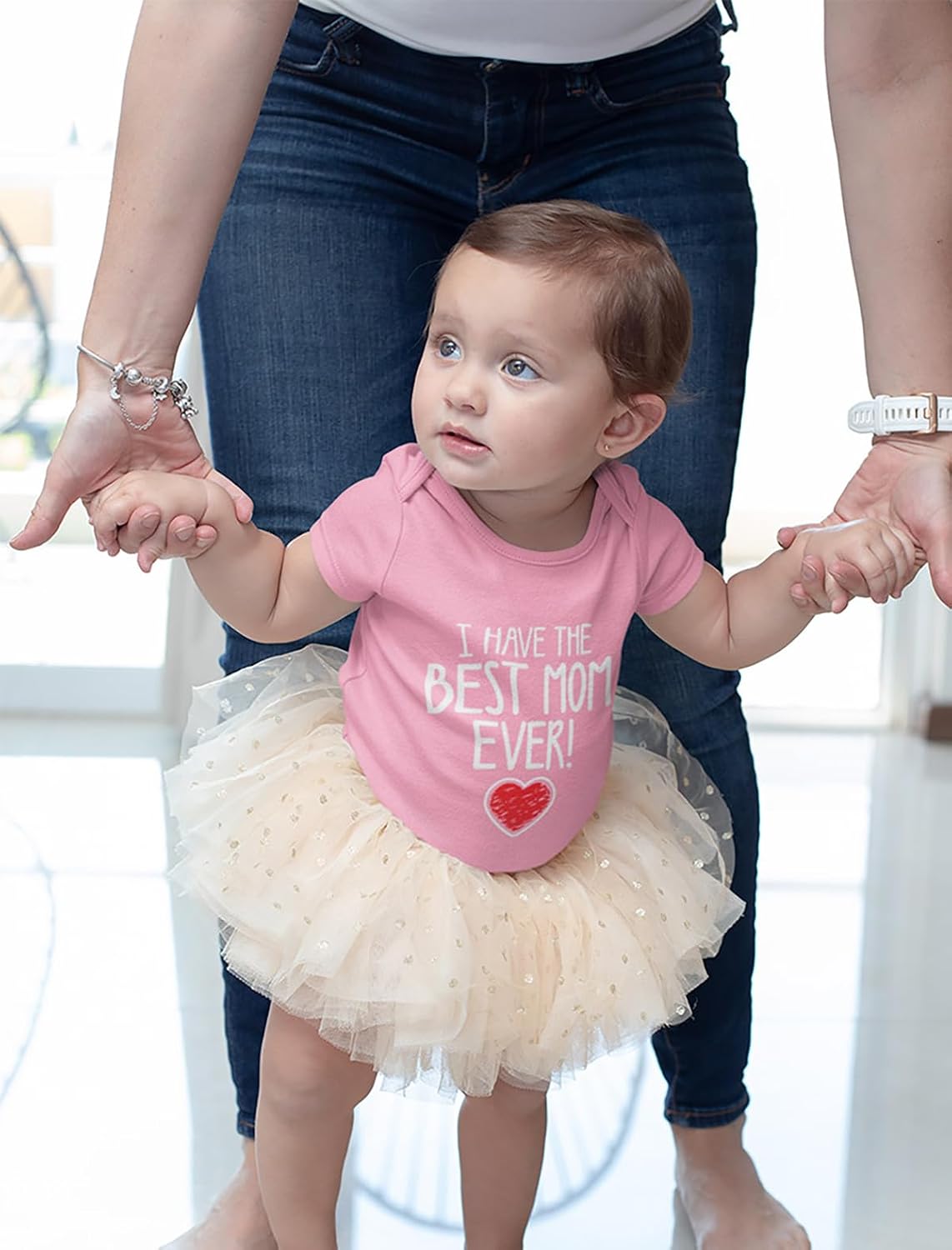 Tstars I Have the Best Mom Ever Baby Bodysuit - Cute Infant Outfit Gift for Baby Shower or First Mother's Day
