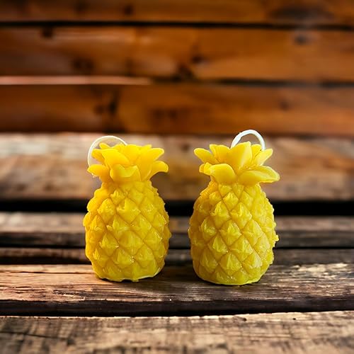 Miniatura 4 de Pineapple Pure Beeswax Candle Set of 2 - Handmade Bees Wax Fruit Candle - Wild Harvest Candle Company - Candle Gift - Decorative Candles - Natural