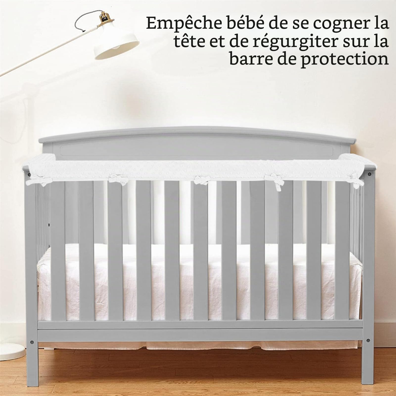 IULONEE 3pcs Protection de Barre de lit pour Enfants 128x18cm/68x18cm Gaine de Sécurité Autour du lit Barrière de lit Convient aux Prévention des Collisions de Rail Latéral et de Rail Avant (Blanc)