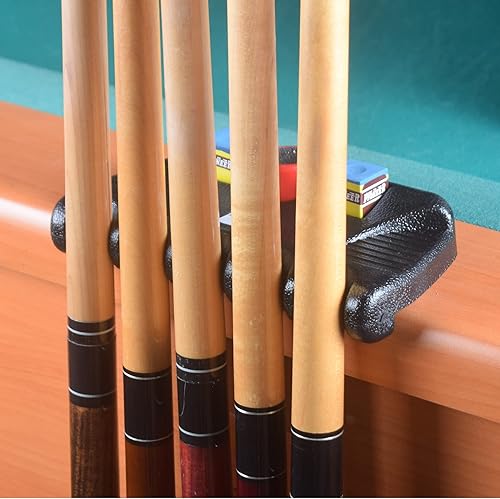 Miniatura 5 de Soporte para taco de 5 agujeros, soporte de taco de piscina con 5 tizas, soporte para palos de taco