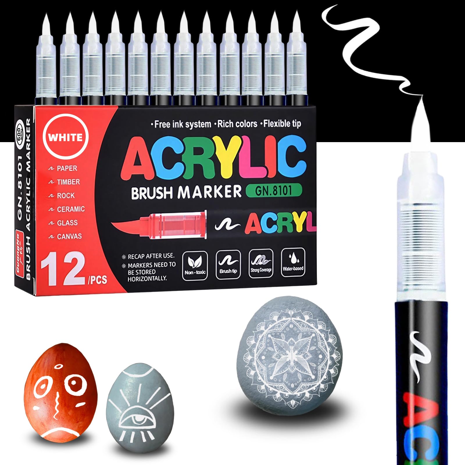 Marqueurs acryliques, pointe en feutre Jumbo de 15 mm, crayons de Marqueurs acryliques, pointe en feutre Jumbo de 15 mm, crayons de
