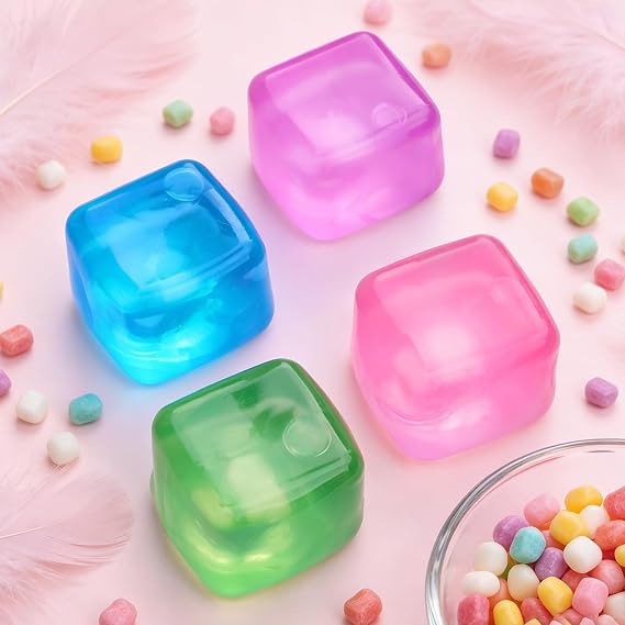 4 Pack Stress Cube, Nice Slow Rising Squishy Cube Stress Balls Party Favour