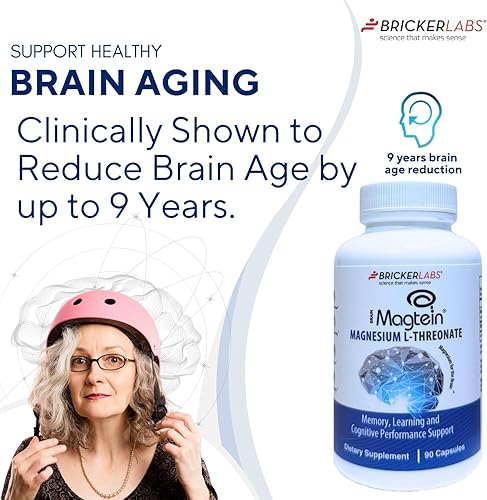 Miniatura 4 de Bricker Labs Magtein® Suplemento de L-treonato de magnesio – Salud cerebral, memoria, enfoque, aprendizaje y apoyo de la función cognitiva – 90