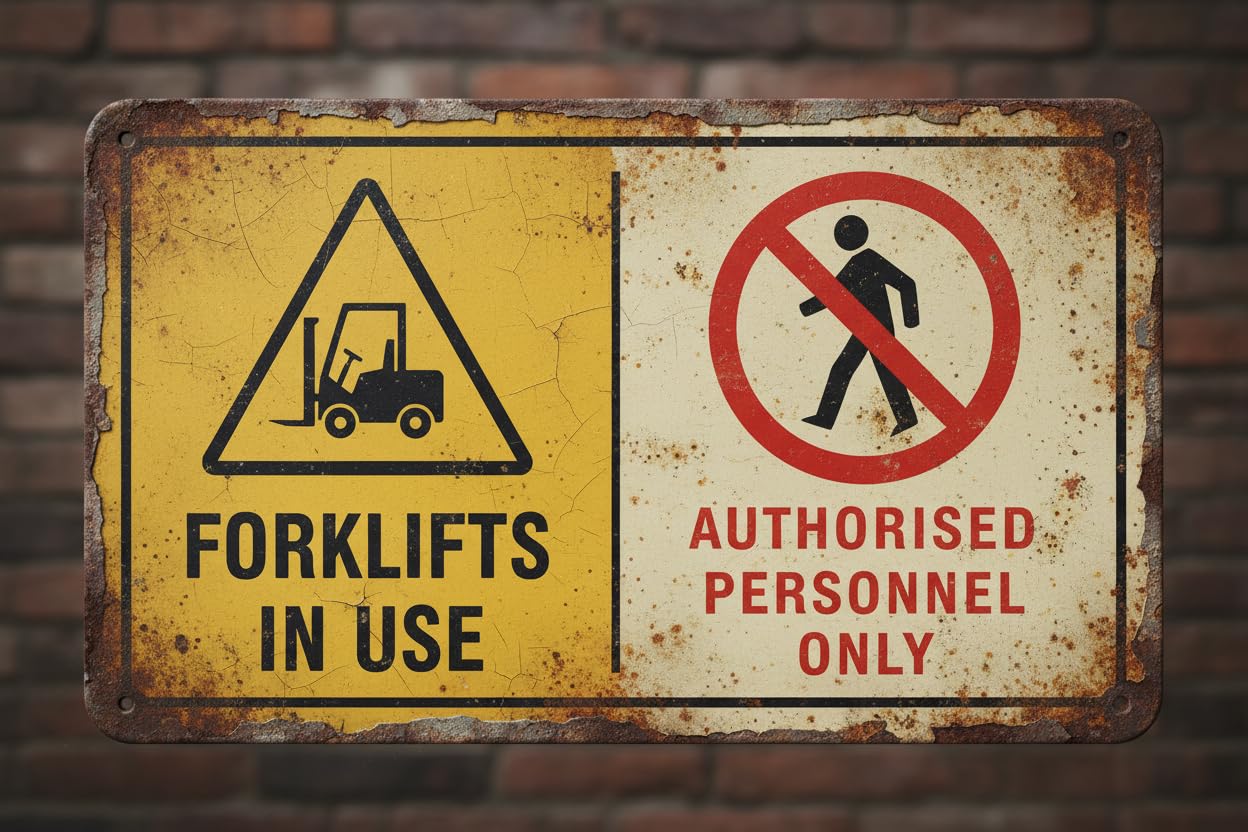 Wall Decor Forklifts In Use/authorised Personnel Only - Caution Sign Metal Sign 8 X 12 Inches Clear Signage For S, Fences Vintage Signs Aluminum Plates Printed