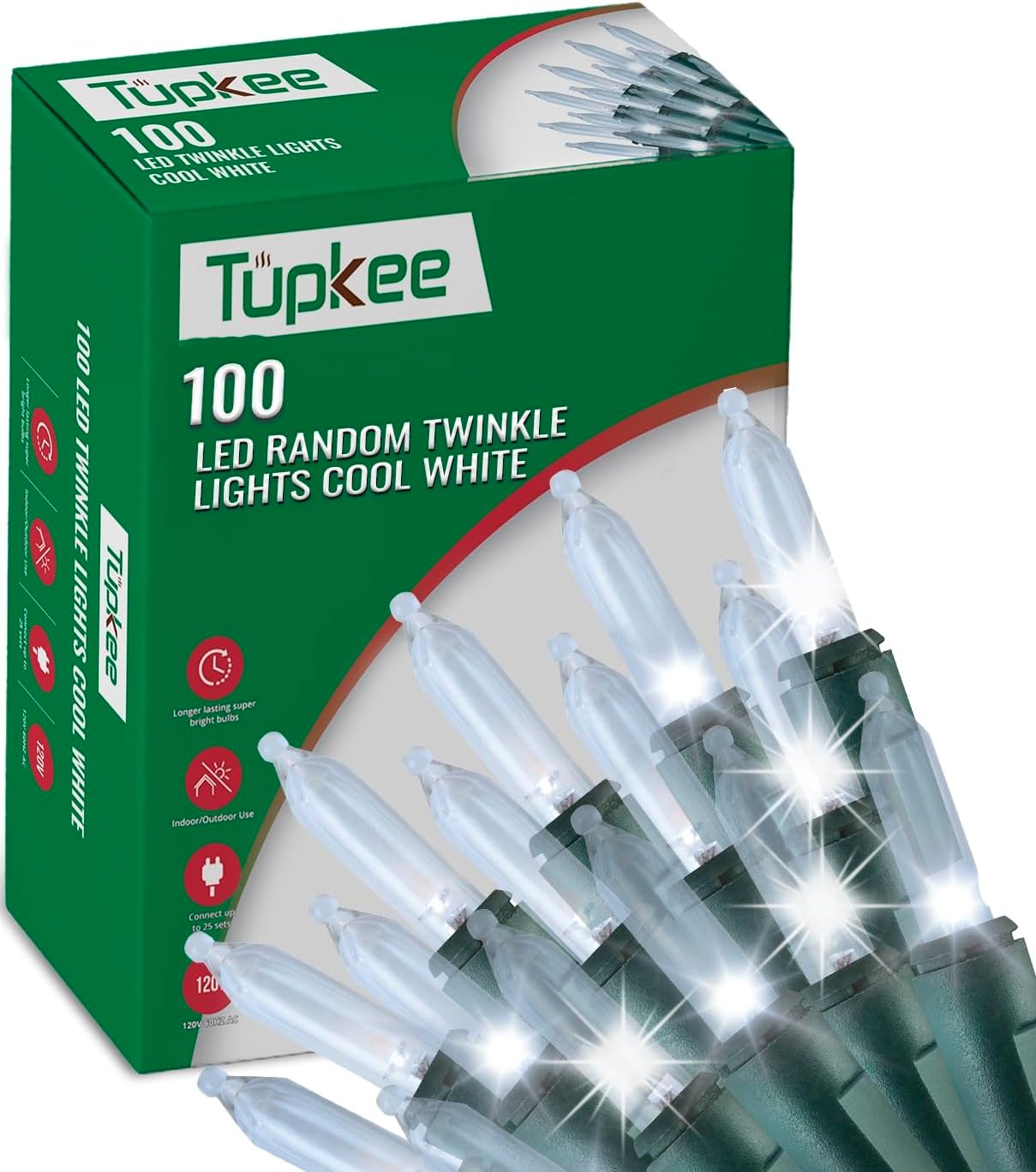 Amazon.com: Christmas LED Random Twinkle Lights - 16 of 100 Bulbs ...