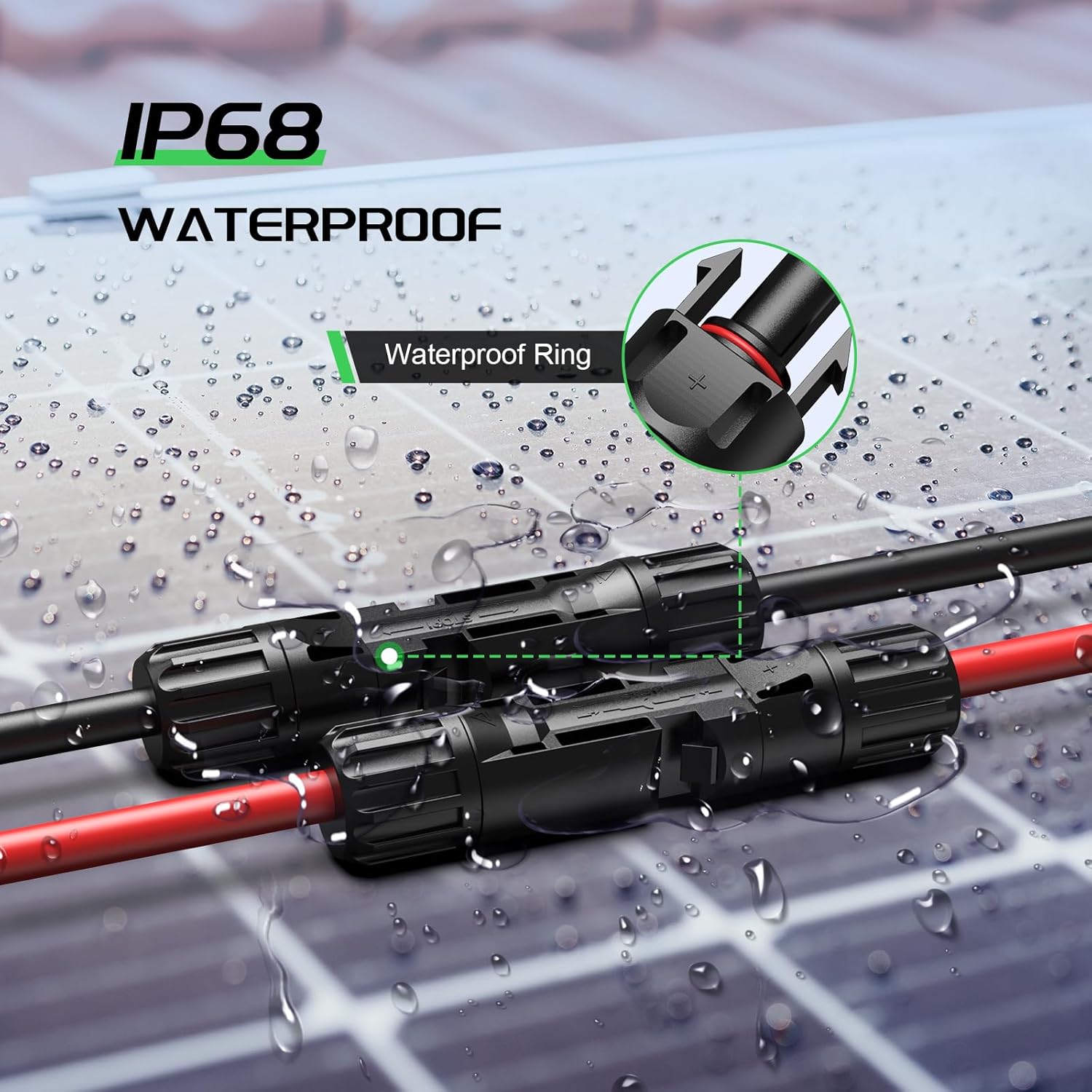 Bateria Power Solar Connectors for 6 Solar Panels, IP68 Waterproof Solar Panel Connectors Splitter, 12 to 2 Y Branch Parallel Adapter for Solar Cable Extension