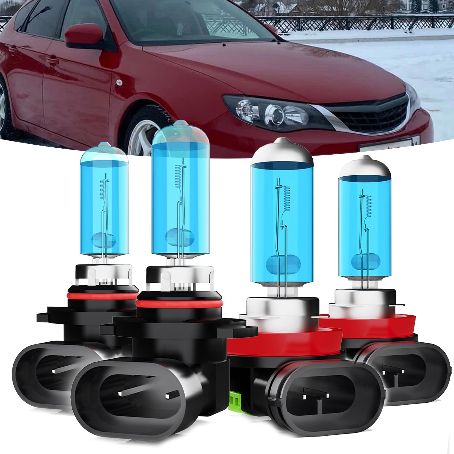 TTDBDAN Headlights Fit for 2008-2011 Subaru Impreza Halogen Headlight Bulbs,9005/HB3/H10 High Beam & H11/H8/H9 Low Beam Headlight Bulbs,Plug And Play,