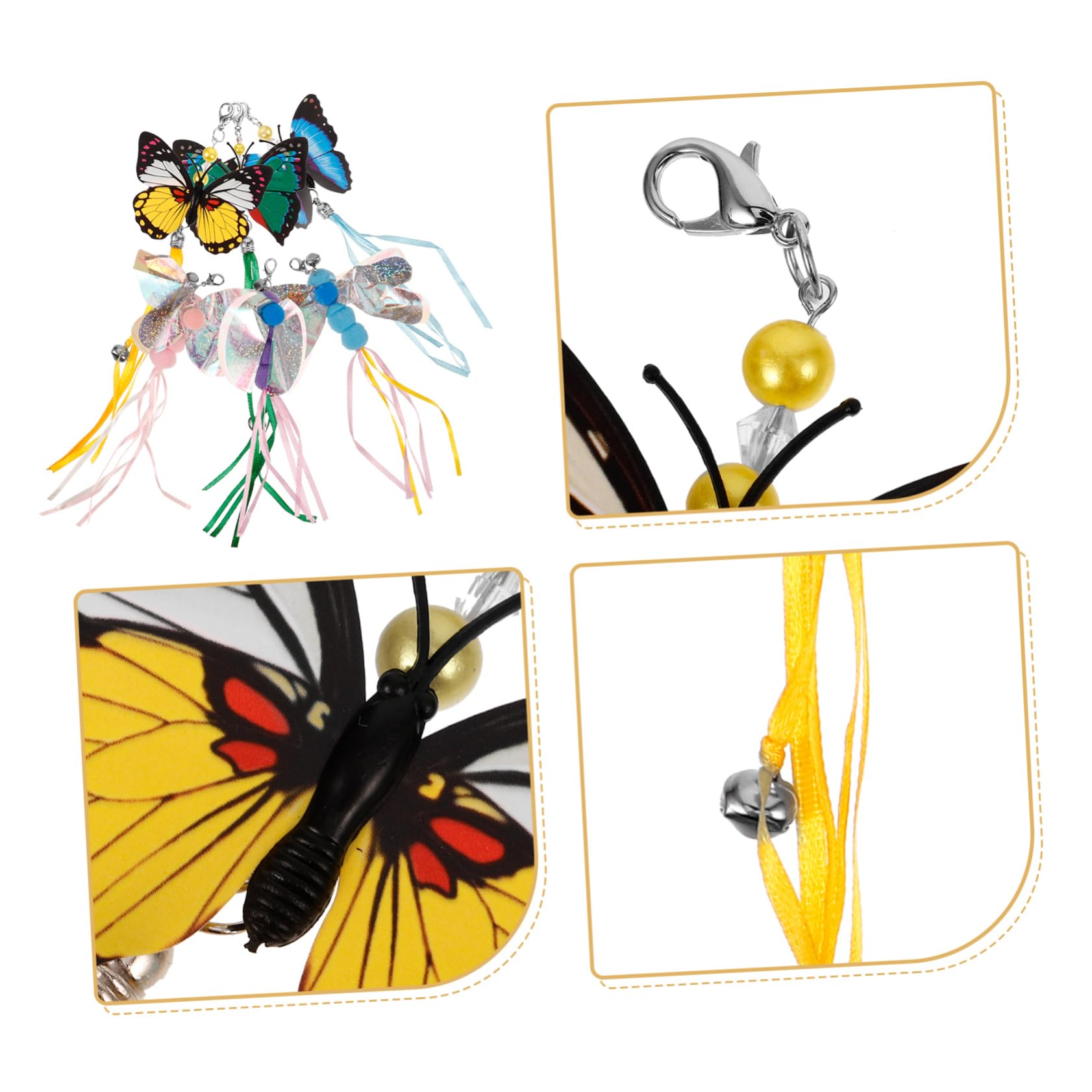 INOOMP 30pièces Accessoires De Remplacement pour De Chat Jouets Insectes Libellule Coccinelle Abeille Interactifs Et Ludiques pour Chats Et Chatons