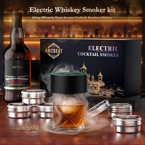 Miniatura 4 de Kit de ahumador de whisky eléctrico actualizado 2025, recargable por USB con cúpula de cristal, regalo ideal para Navidaddía de San