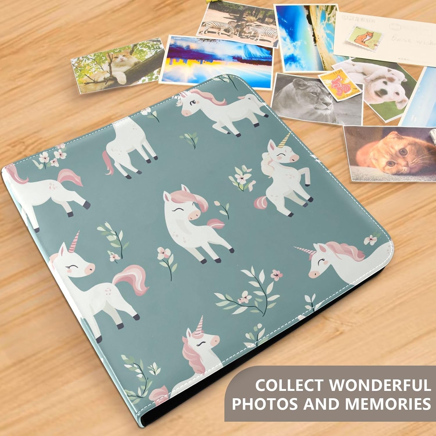 unicorns Sage Green Photo Albums Picture Book For Photos Self Adhesive Scrapbook Photo Albums Picture Album 4 x 6