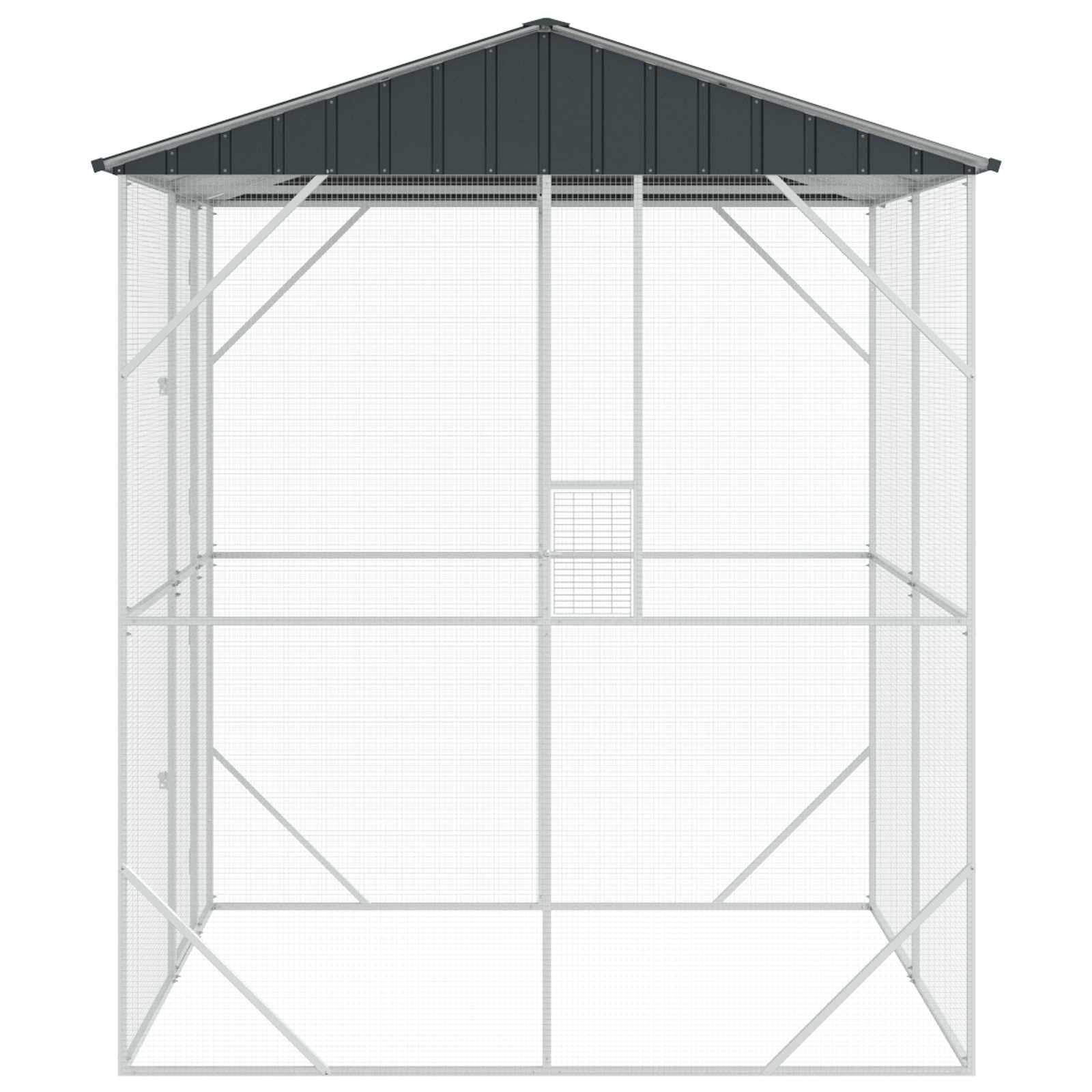 Generisch Vogelkäfig Anthrazit 215 x 208 x 247 cm Verzinkter Stahl,Tier- & Haustierbedarf,Haustierbedarf,Vogelbedarf,Vogelkäfige & -ständer-3325152
