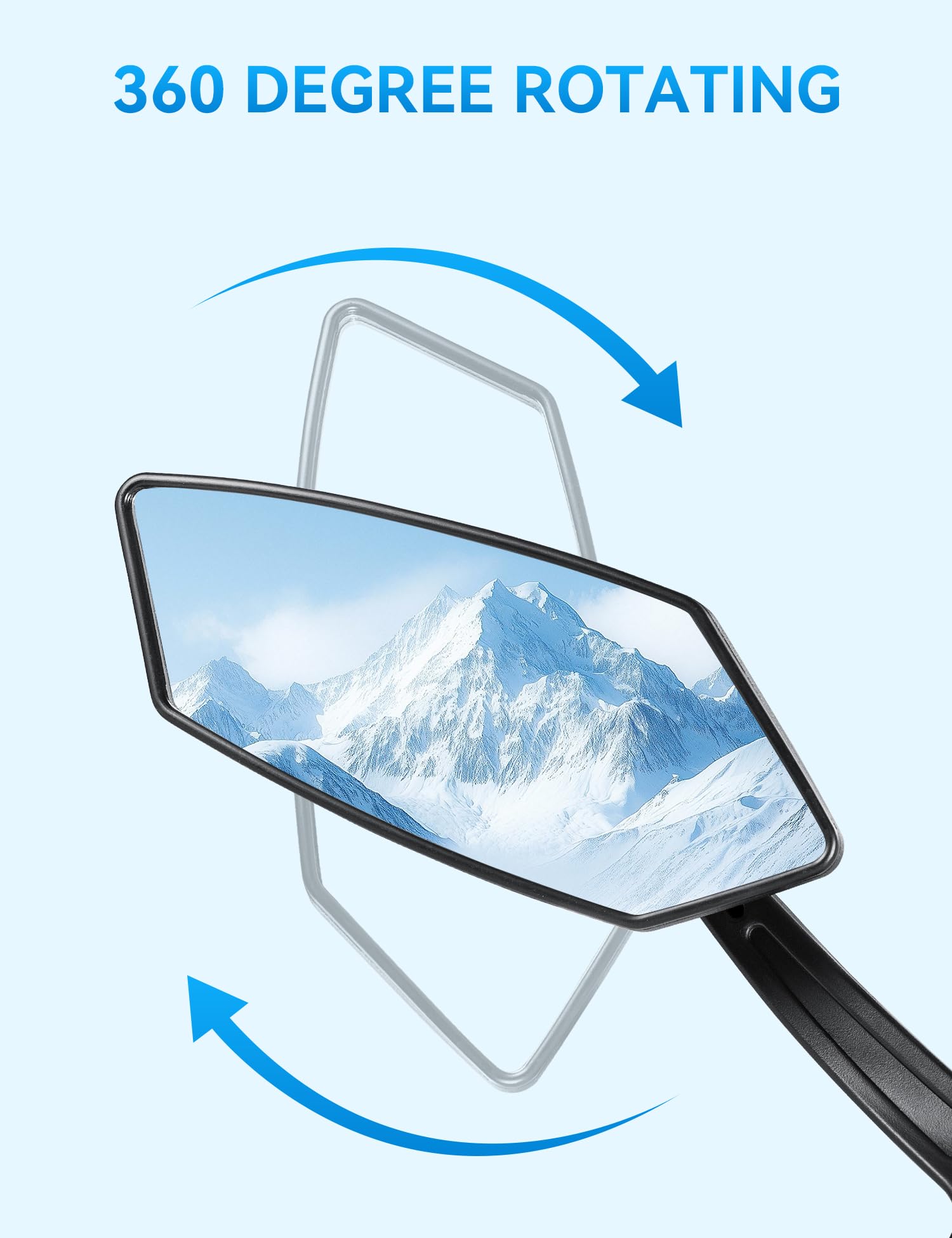 Bike Mirror Handlebar Mount 360° Adjustable 2pcs, Accessories Bike Side Mirror, E Bike Mirrors for Handlebars, Scooter Mirrors for Handlebars with Scratch Resistant Glass, E Bike Rear View Mirror