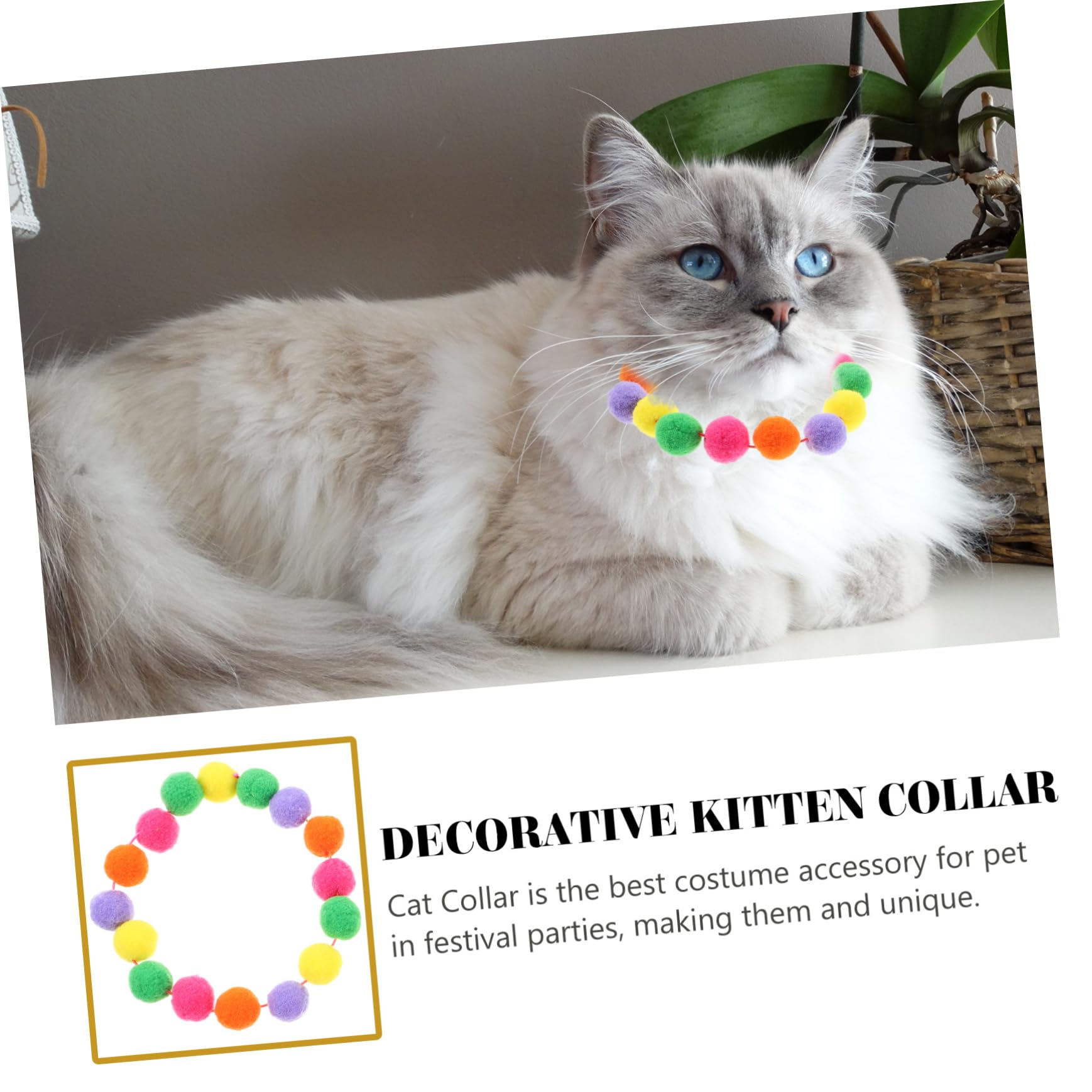 POPETPOP 10 STK Haustierhalsband Katze hundehalsband tragbares Hundehalsband Tragbares Kätzchenhalsband Bunte Haustierhalsbänder einstellbar Plüschkugel Weihnachtskatze schmücken Haarball