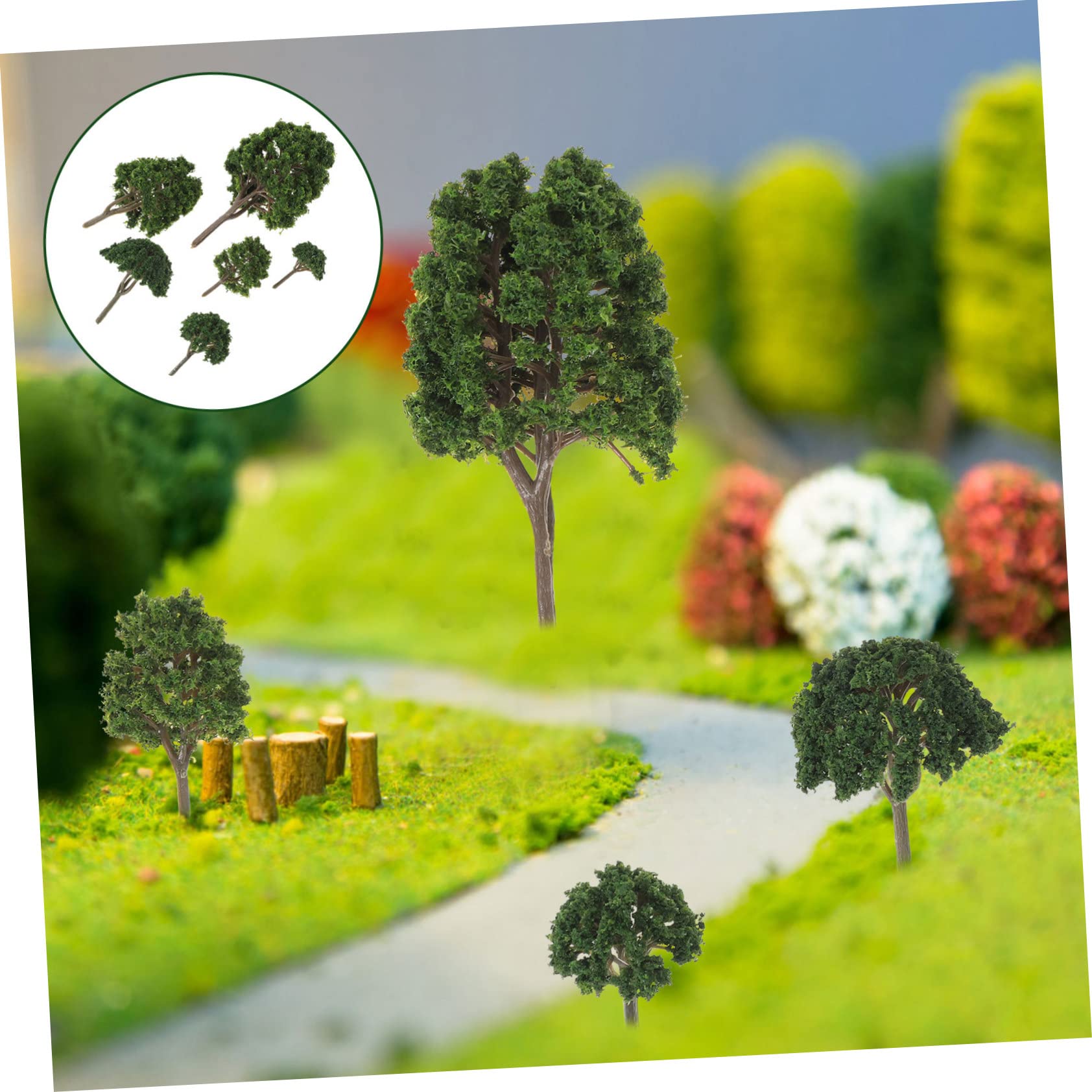 HBKS 10 Pieces Plastic Model Trees Architectural Model Railroad Layout Garden La