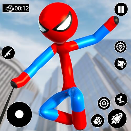 Juegos de héroes de cuerda de araña voladora de Stickman: Juegos de héroes de cuerda de araña voladora de Stickman: lucha de guerra, gran pelea increíble con mafiosos de la ciudad de la mafia, juegos