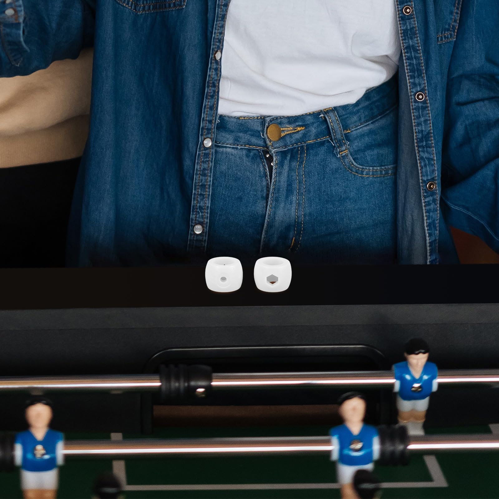 Anello di Arresto Bianco per Calcio Balilla da Tavolo in Abs, Set 4 Pezzi Facile da Installare, Ricambio per Macchine da Calcio Balilla Domestiche