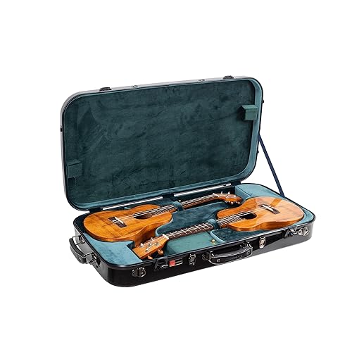 Miniatura 13 de Crossrock Estuche para ukelele de doble tenor, 100% pureza de fibra de vidrio con bloqueo TSA, rojo (CRF2020DTURD) Rojo -,Negro -,Azul