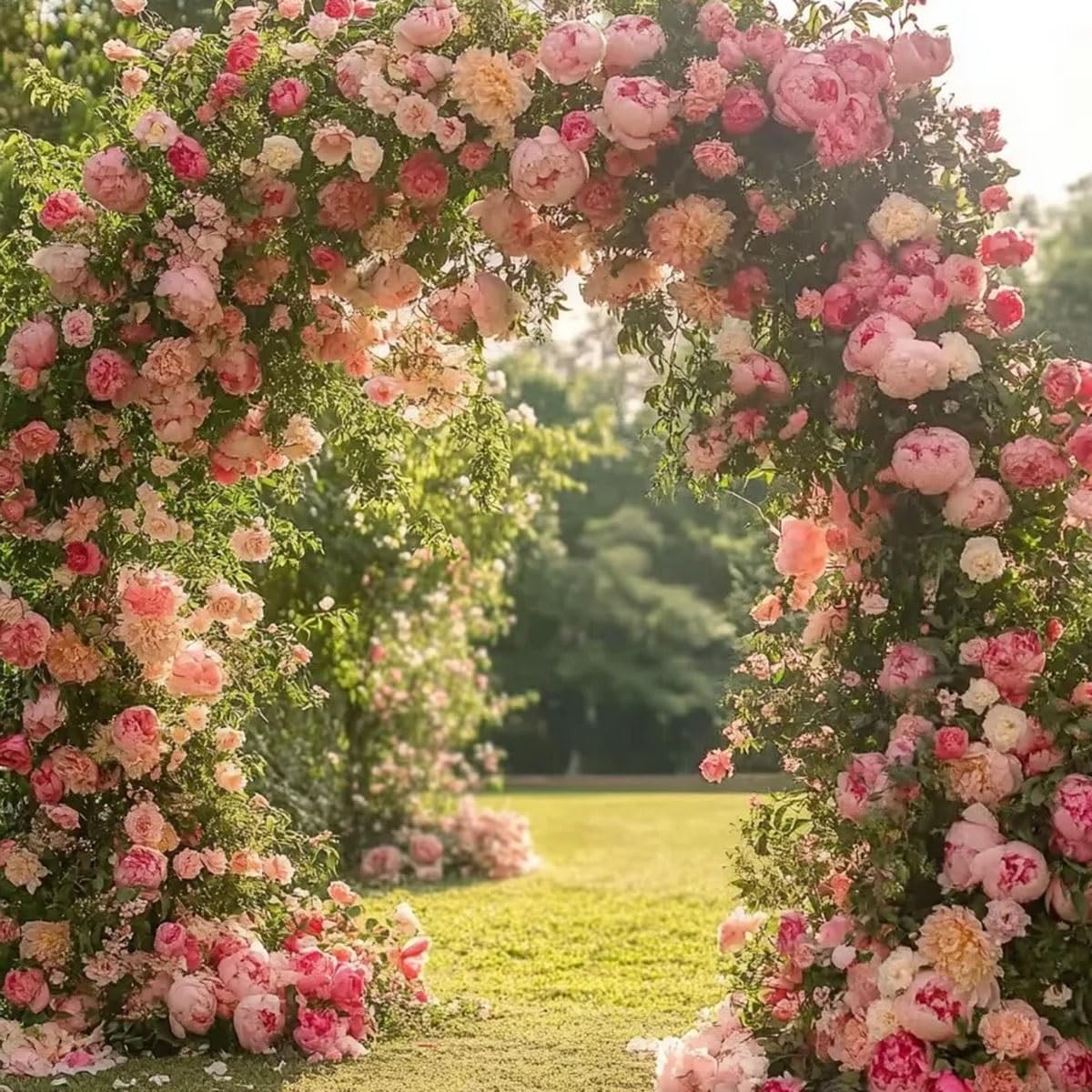 Metalowa altana ogrodowa do roślin pnących, róż i winorośli, pergola na zewnątrz, łuk z podstawą, na imprezy i dekoracje, 200 cm szerokości x 240 cm wysokości (czarna)