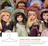 Vista 9 de Garment Rack Black Felt Hangers Mini Clothes Hangers 10Pcs Metal Doll Clothes Mini Doll ES Hanger Coat Accessories ES ES