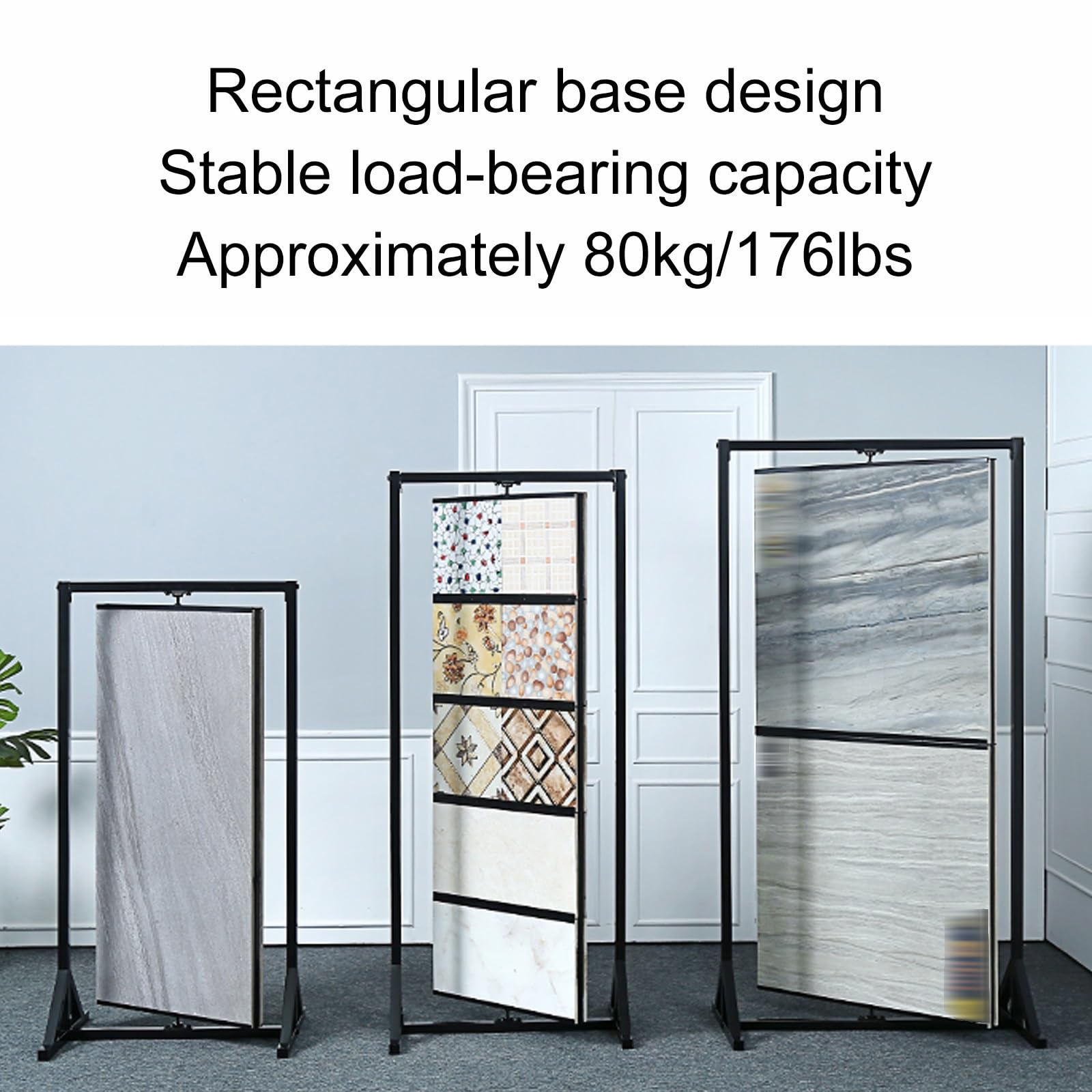 Expositor Metálico para Azulejos, Giratorio Estanterias Almacenaje para Suelo y Muestras, Ideal para Salas de Exposición y Tiendas(50x165x70cm/20x65x28in)