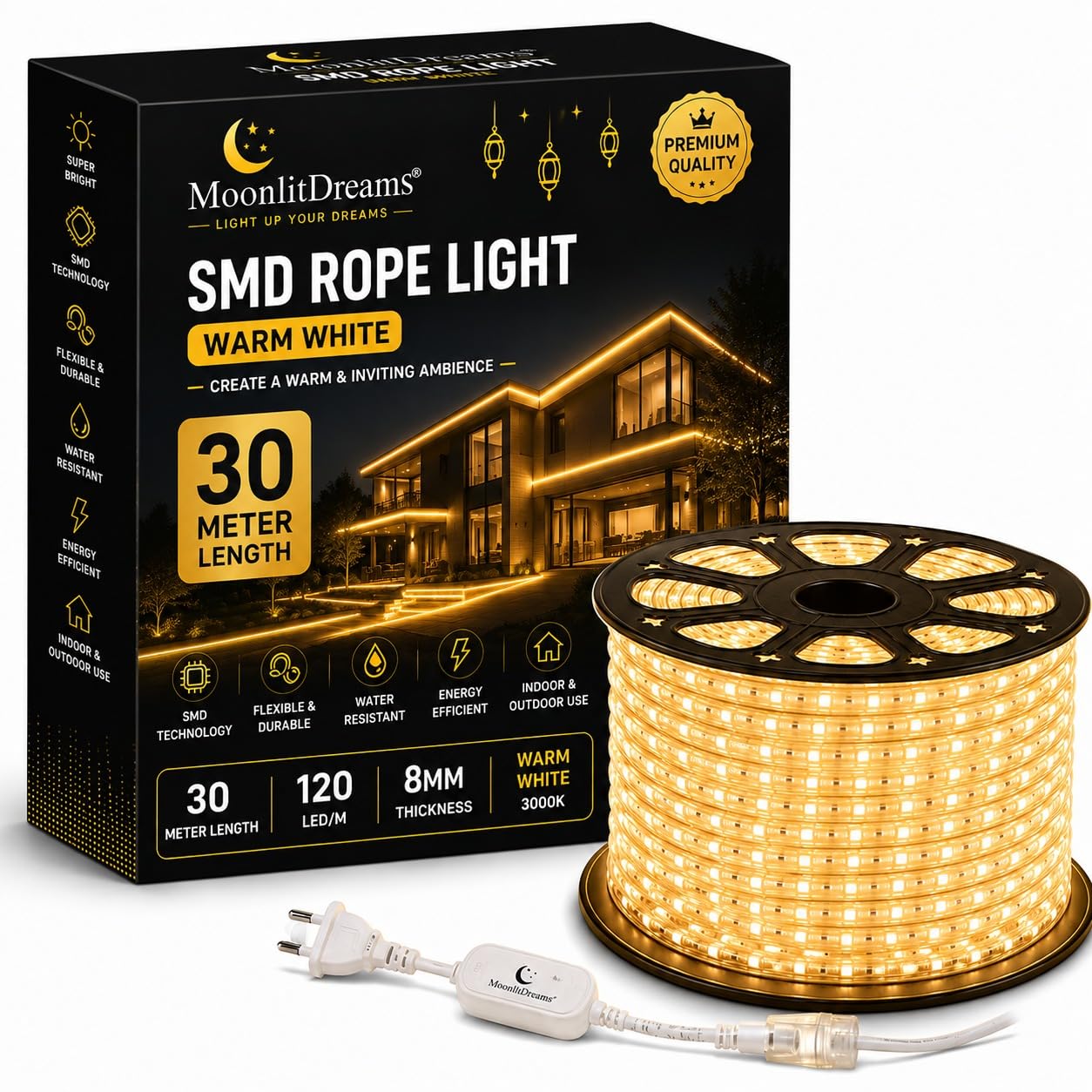 MoonlitDreams LED Rope Light - Waterproof & Flexible -13