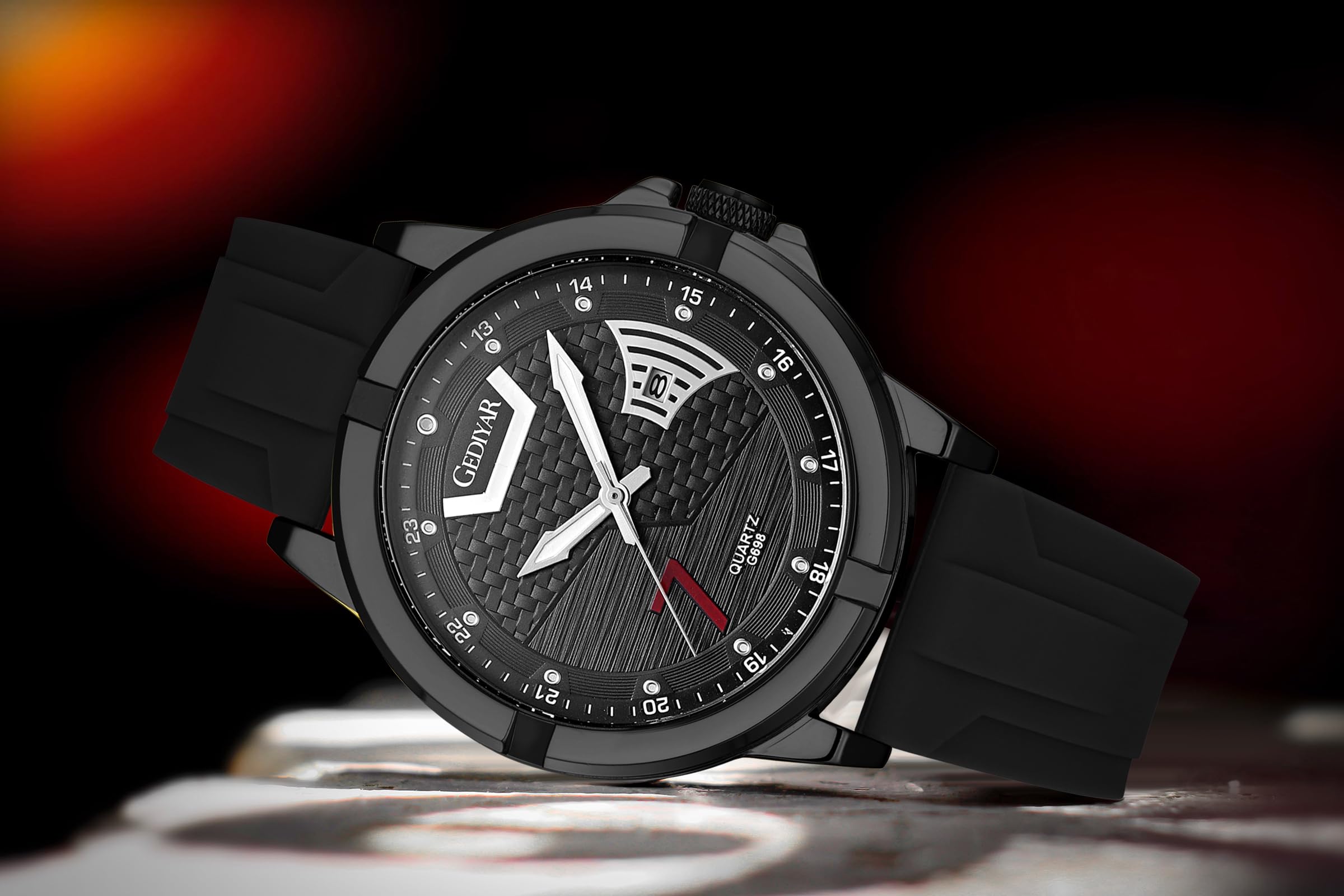 Orologio analogico alla moda da uomo, orologio al quarzo impermeabile con cinturino in silicone, design unico, orologio da polso militare militare sportivo con calendario con data grande