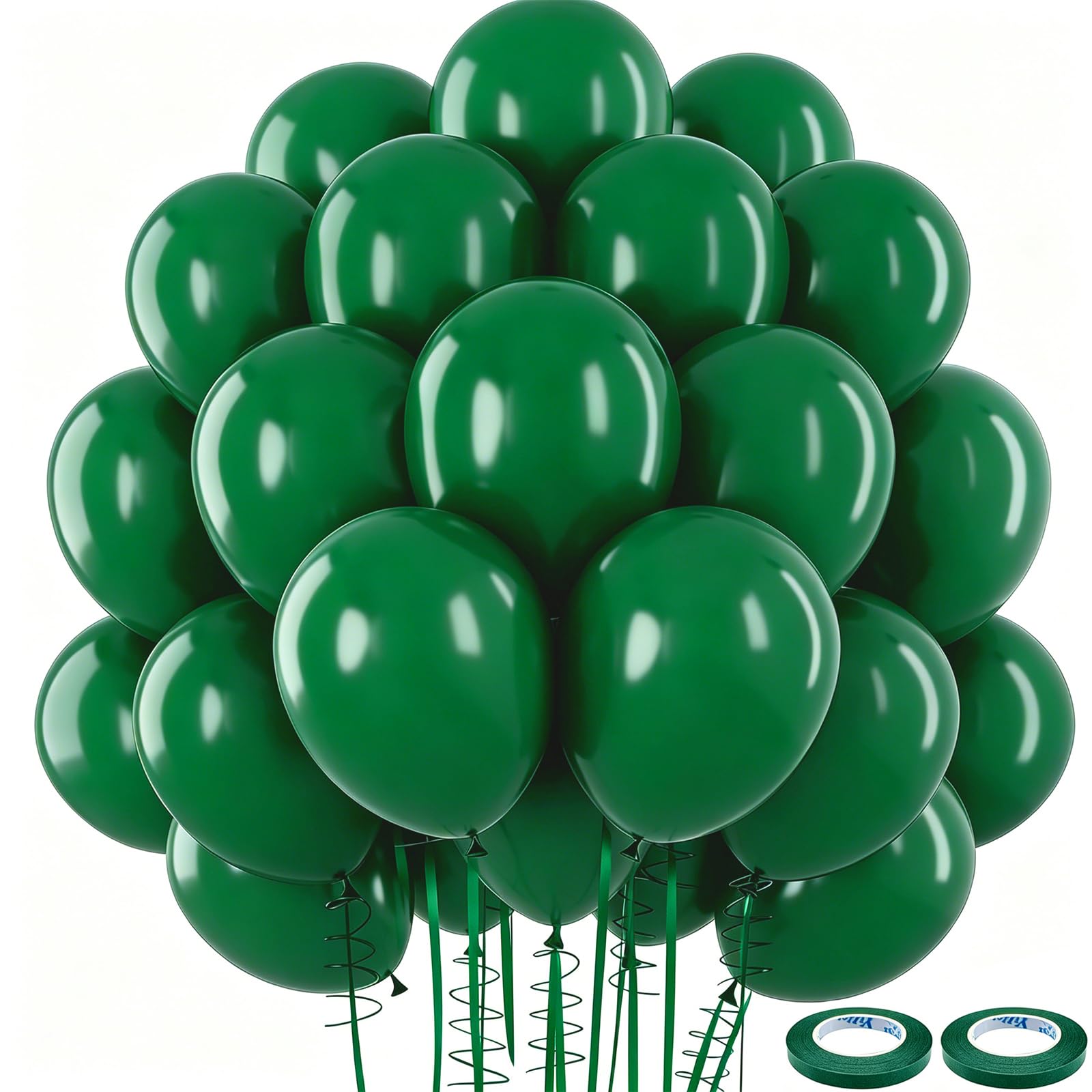 102Pcs Dark Green Balloon Bouquet,12 Inch Forest Green Balloons with Emerald Green Balloon Arch Kit for Jungle Safari Party Decoration,Birthday Party, Baby Shower,Wedding,Christmas