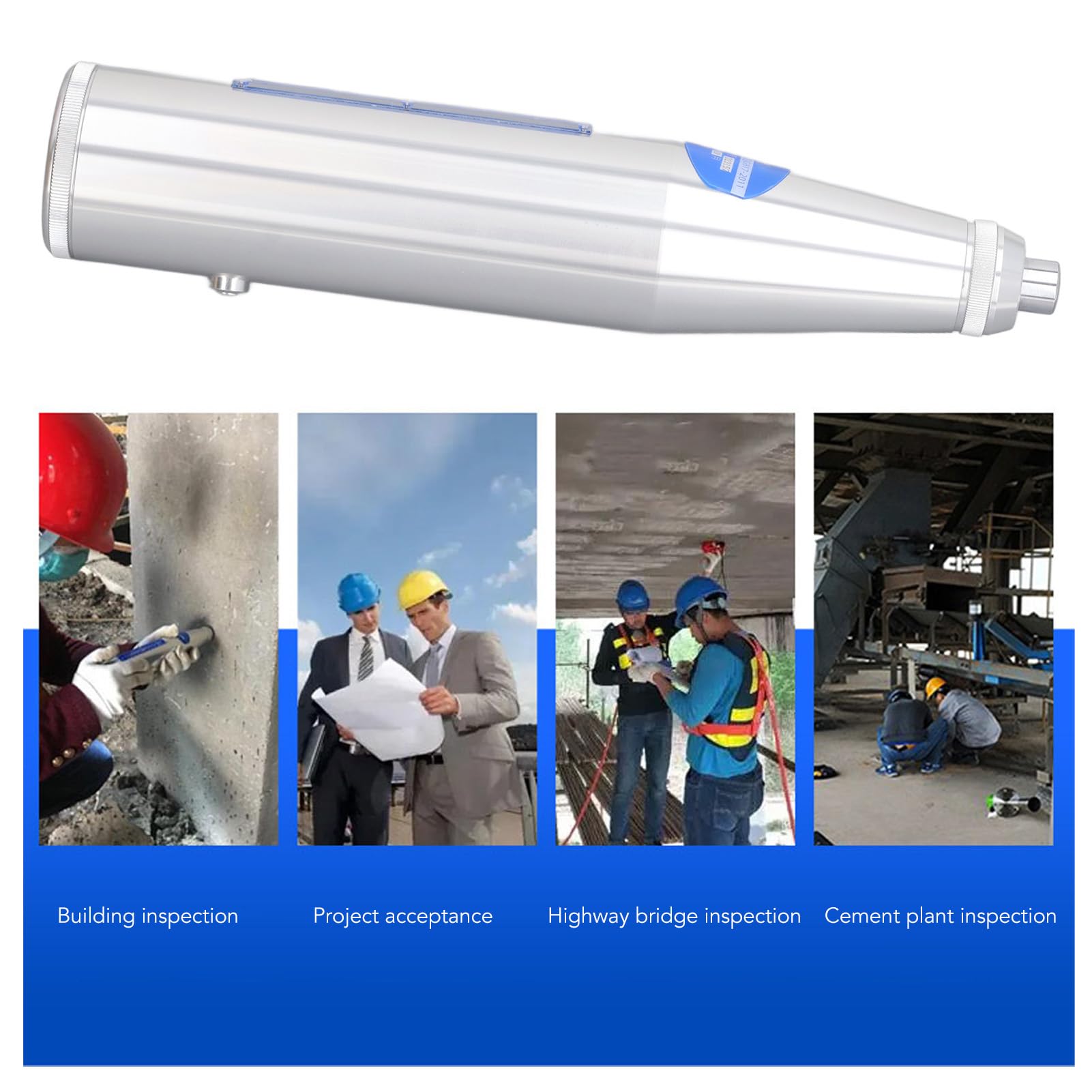 Martillo de Rebote para Hormigón, 0.5 a 0.8N Probador Resiliente de Presión Mecánica con Accesorios Completos, Martillo Schmidt de Alta Resistencia para la Construcción de Muros