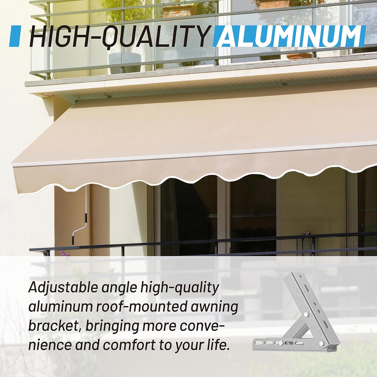 Adjustable Universal Roof Mounting Brackets for Retractable Awnings, Heavy-Duty Multifunctional Bracket Set, Suitable for Rooftop Houses