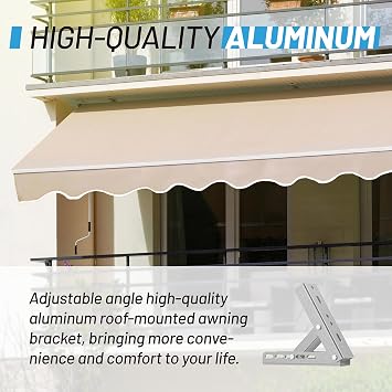 Adjustable Universal Roof Mounting Brackets for Retractable Awnings, Heavy-Duty Multifunctional Bracket Set, Suitable for Rooftop Houses
