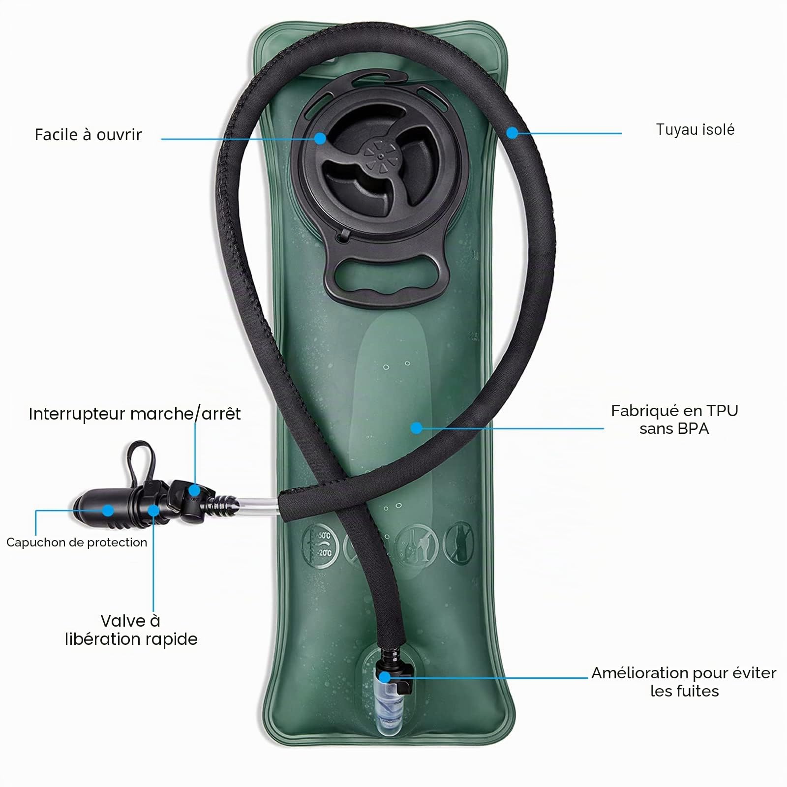 G4Free 22L Sac d'hydratation Sac à Dos de Course avec Upgrade Vessie d'eau de 3L pour Vélo VTT Randonnée Alpinisme Camping
