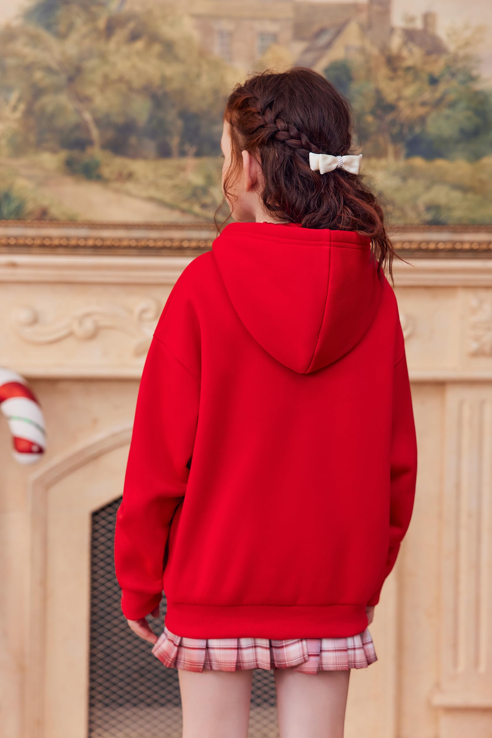 Arshiner Ragazza Felpe con Cappuccio Caldo in Pile Bambine Hoodie Invernale con Tasca Felpa per Ragazze 6-16 Anni