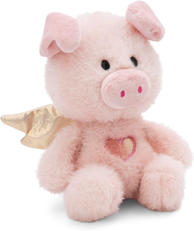 NICI Ángel de la guarda La La Piggie de 28 cm en caja de regalo, rosa, suave muñeco de peluche NICI, adorable animal para abrazarlo y jugar, gran idea de regalo para niños y personas adultas - 61451