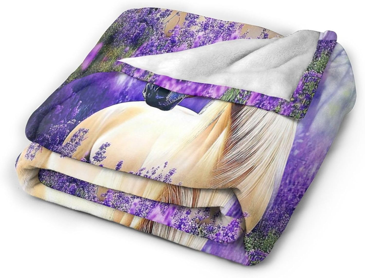 Horse Throw Blanket Gifts for Women Girls, Super Soft Funny Mystical Purple Forest Horses Stuff Blanket Gifts for Horse Lovers, Warm Cozy Fuzzy Plush Fleece Flannel Blanket 50"x40" for Couch Bedding - Image 4