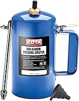 LAUCO Refillable 32oz Non-Aerosol Pressure Sprayer - Steel Canister with Brass Nozzles for Oils, Solvents, Degreasers, Lubricants